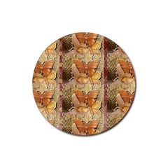 Butterflies Rubber Coaster (round)  by TheWowFactor