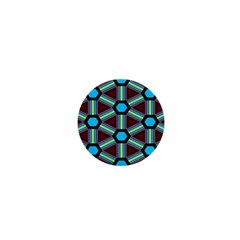 Stripes And Hexagon Pattern 1  Mini Button by LalyLauraFLM