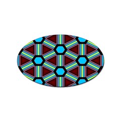 Stripes And Hexagon Pattern Sticker (oval) by LalyLauraFLM