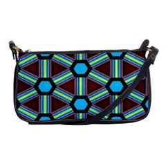 Stripes And Hexagon Pattern Shoulder Clutch Bag by LalyLauraFLM