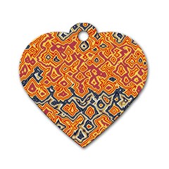 Red Blue Yellow Chaos Dog Tag Heart (two Sides) by LalyLauraFLM