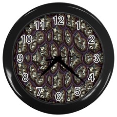 3d plastic shapes Wall Clock (Black)