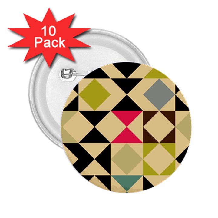 Rhombus and triangles pattern 2.25  Button (10 pack)