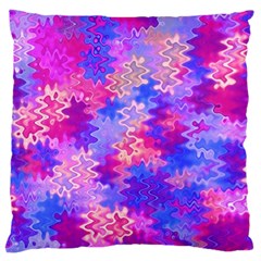 Pink And Purple Marble Waves Large Cushion Cases (one Side)  by KirstenStar