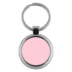 Pink Polka Dots Key Chains (round)  by LokisStuffnMore