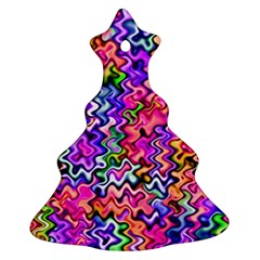 Swirly Twirly Colors Christmas Tree Ornament (2 Sides) by KirstenStar