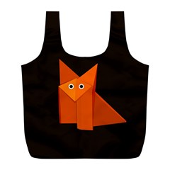 Dark Cute Origami Fox Reusable Bag (l)