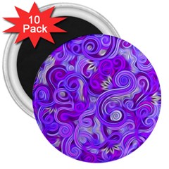 Lavender Swirls 3  Magnets (10 Pack)  by KirstenStar