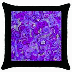 Lavender Swirls Throw Pillow Cases (black) by KirstenStar