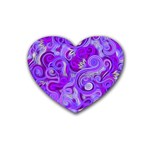 Lavender Swirls Heart Coaster (4 pack)  Front