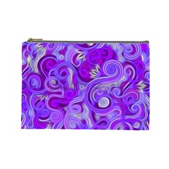 Lavender Swirls Cosmetic Bag (large)  by KirstenStar