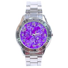 Lavender Swirls Stainless Steel Men s Watch by KirstenStar