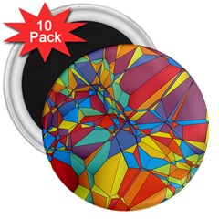 Colorful Miscellaneous Shapes 3  Magnet (10 Pack) by LalyLauraFLM