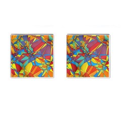 Colorful Miscellaneous Shapes Cufflinks (square) by LalyLauraFLM