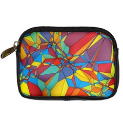 Colorful Miscellaneous Shapes Digital Camera Leather Case by LalyLauraFLM