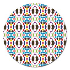 Colorful Dots Pattern Magnet 5  (round) by LalyLauraFLM