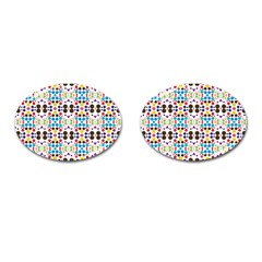 Colorful Dots Pattern Cufflinks (oval) by LalyLauraFLM