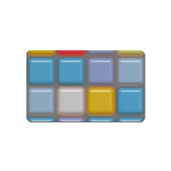 Shiny Squares Pattern Magnet (name Card) by LalyLauraFLM