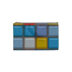 Shiny Squares Pattern Cosmetic Bag (small) by LalyLauraFLM