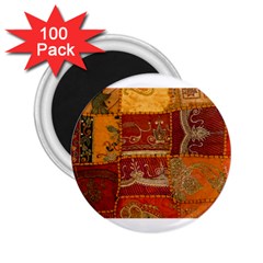 India Print Realism Fabric Art 2 25  Magnets (100 Pack)  by TheWowFactor