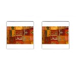 India Print Realism Fabric Art Cufflinks (Square) Front(Pair)
