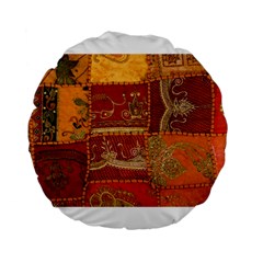 India Print Realism Fabric Art Standard 15  Premium Round Cushions by TheWowFactor