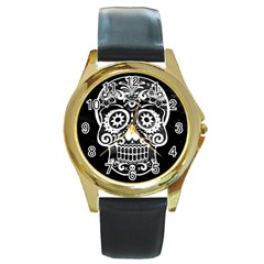 Skull Round Gold Metal Watches by ImpressiveMoments