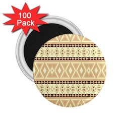 Fancy Tribal Border Pattern Beige 2 25  Magnets (100 Pack)  by ImpressiveMoments