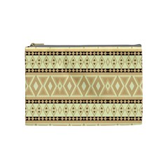 Fancy Tribal Border Pattern Beige Cosmetic Bag (medium)  by ImpressiveMoments