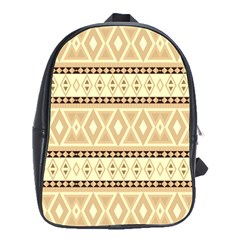 Fancy Tribal Border Pattern Beige School Bags(large)  by ImpressiveMoments