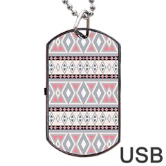 Fancy Tribal Border Pattern Soft Dog Tag Usb Flash (one Side) by ImpressiveMoments