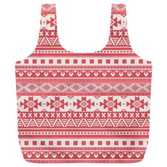 Fancy Tribal Borders Pink Full Print Recycle Bags (l) 