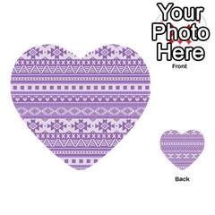 Fancy Tribal Borders Lilac Multi-purpose Cards (heart)  by ImpressiveMoments
