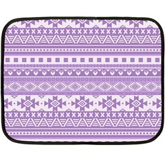 Fancy Tribal Borders Lilac Double Sided Fleece Blanket (mini)  by ImpressiveMoments