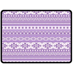 Fancy Tribal Borders Lilac Fleece Blanket (large)  by ImpressiveMoments