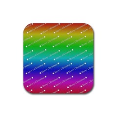 Merry Christmas,text,rainbow Rubber Coaster (square)  by ImpressiveMoments