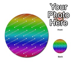 Merry Christmas,text,rainbow Multi-purpose Cards (round) 