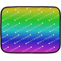 Merry Christmas,text,rainbow Fleece Blanket (mini) by ImpressiveMoments