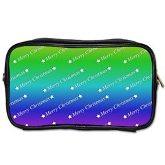 Merry Christmas,text,rainbow Toiletries Bags by ImpressiveMoments