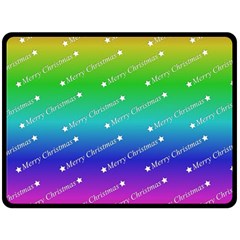 Merry Christmas,text,rainbow Double Sided Fleece Blanket (large)  by ImpressiveMoments