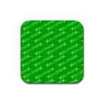 Many Stars, Neon Green Rubber Coaster (Square)  Front