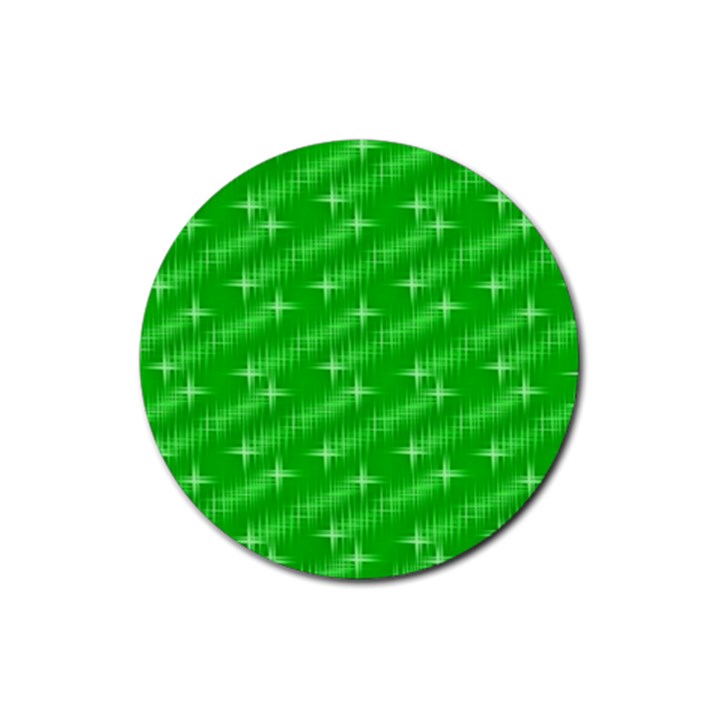 Many Stars, Neon Green Rubber Coaster (Round) 