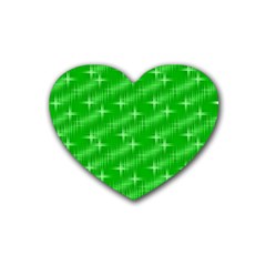 Many Stars, Neon Green Rubber Coaster (heart)  by ImpressiveMoments