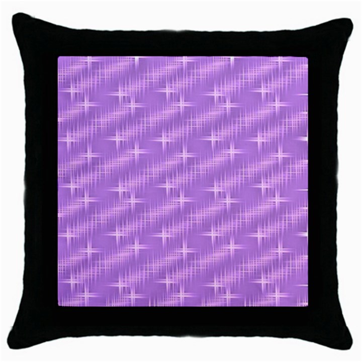 Many Stars, Lilac Throw Pillow Cases (Black)