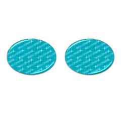 Many Stars,aqua Cufflinks (oval)