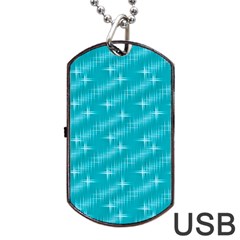 Many Stars,aqua Dog Tag USB Flash (Two Sides) 