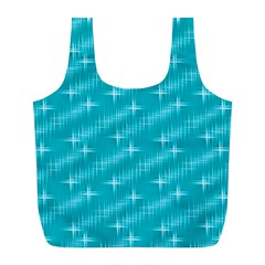 Many Stars,aqua Full Print Recycle Bags (L) 