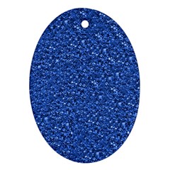 Sparkling Glitter Blue Ornament (Oval) 