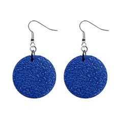 Sparkling Glitter Blue Mini Button Earrings