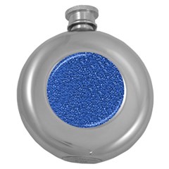 Sparkling Glitter Blue Round Hip Flask (5 oz)